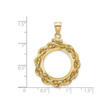 18 mm 14k Yellow Gold coin bezel for 18 mm Coin — size reference (ruler)
