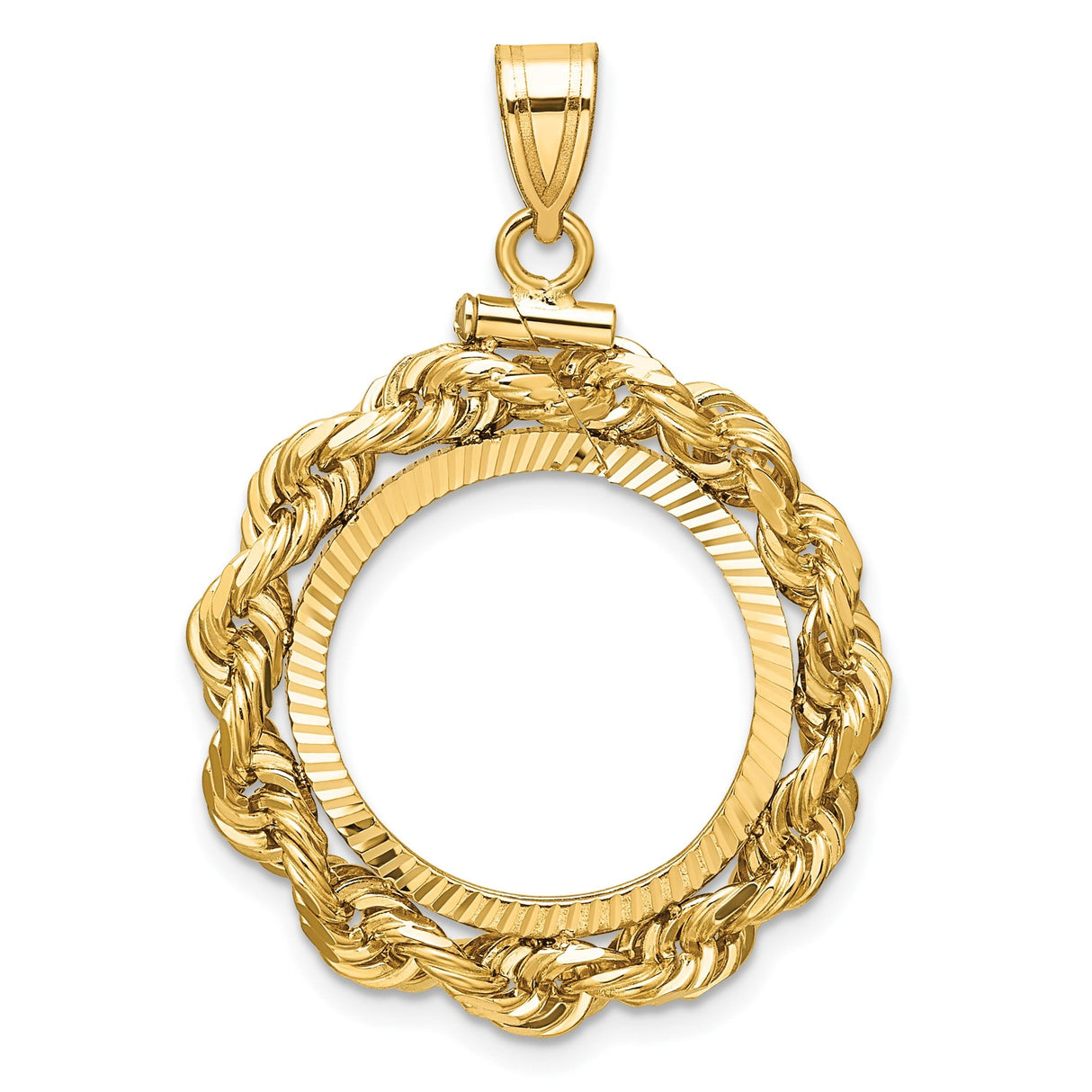 18 mm 14k Yellow Gold coin bezel for 18 mm Coin