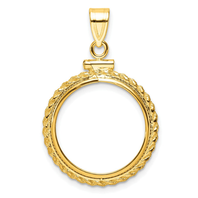 18 mm 14k Yellow Gold coin bezel for 18 mm Coin