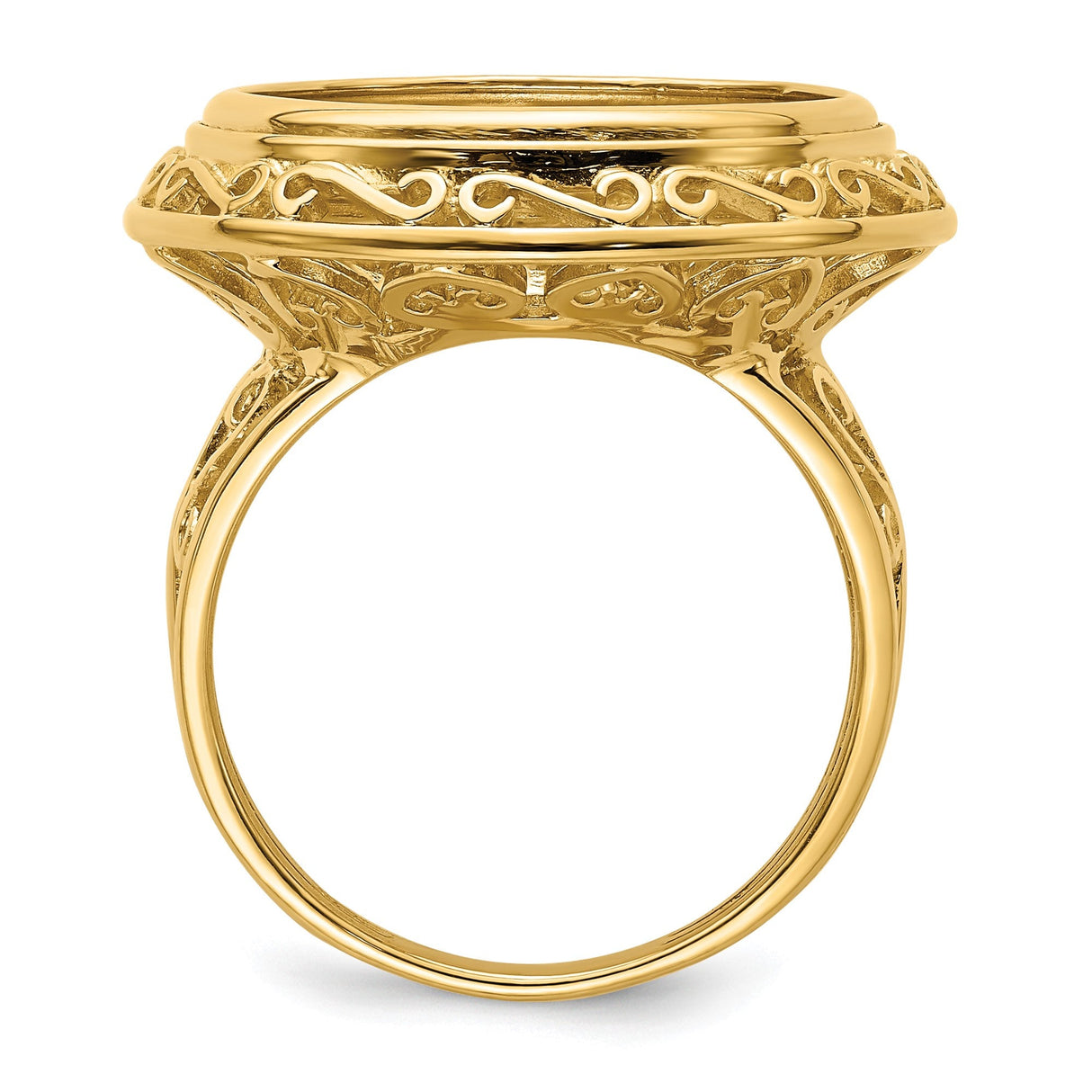 18 mm 14k Yellow Gold coin bezel for 18 mm Coin — alternate view