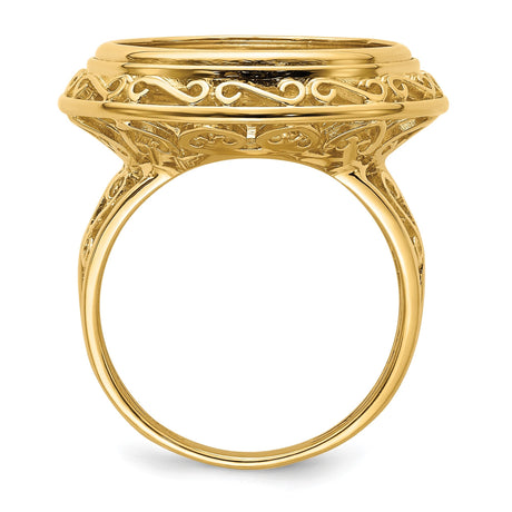 18 mm 14k Yellow Gold coin bezel for 18 mm Coin — alternate view