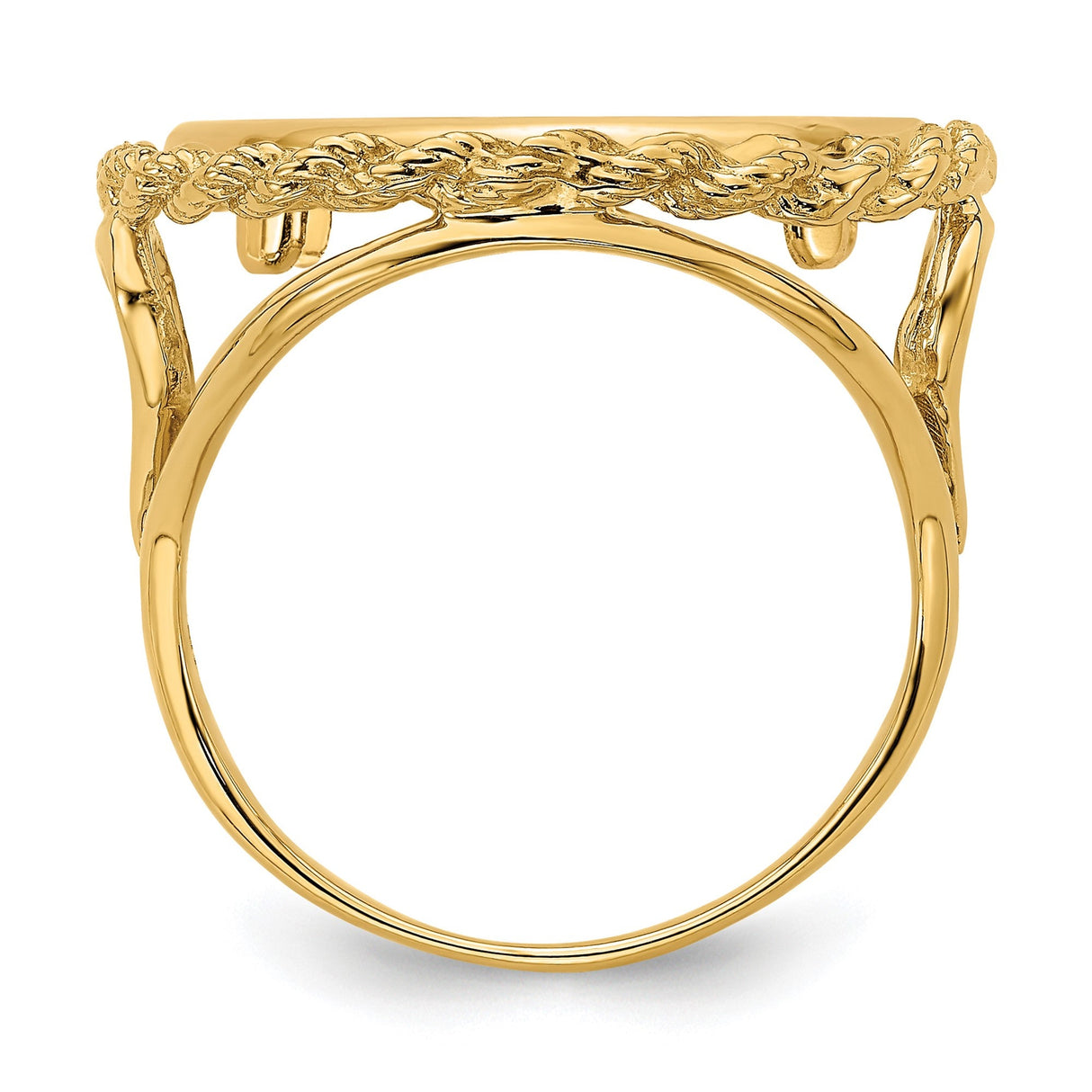 18 mm 14k Yellow Gold coin bezel for 18 mm Coin — alternate view