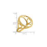 18 mm 14k Yellow Gold coin bezel for 18 mm Coin — size reference (ruler)