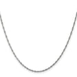 14K White Gold 1.3 mm Singapore Chain Necklace, Polished
