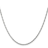 14K White Gold 1.3 mm Singapore Chain Necklace, Polished