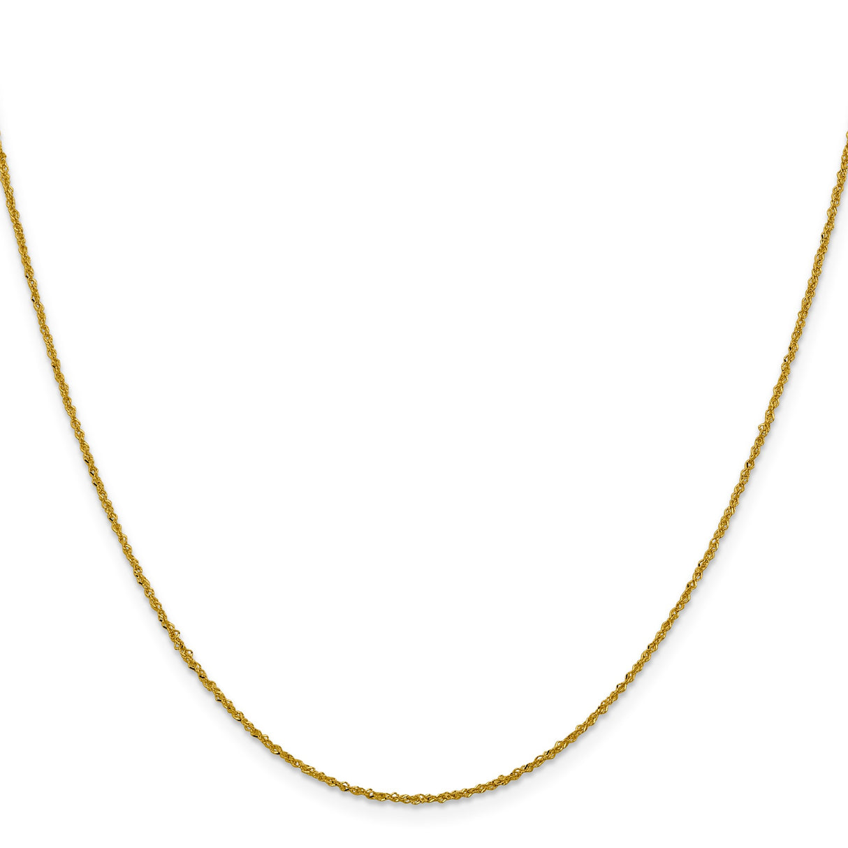 14K Yellow Gold 1 mm Singapore Chain Necklace, Polished