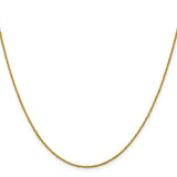 14K Yellow Gold 1 mm Singapore Chain Necklace, Polished