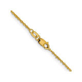 14K Yellow Gold 1 mm Singapore Chain Necklace, Polished alternate angle