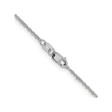 14K White Gold 1 mm Singapore Chain Necklace, Polished alternate angle