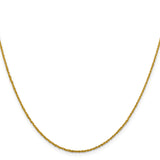14K Yellow Gold 1.3 mm Singapore Chain Necklace, Polished