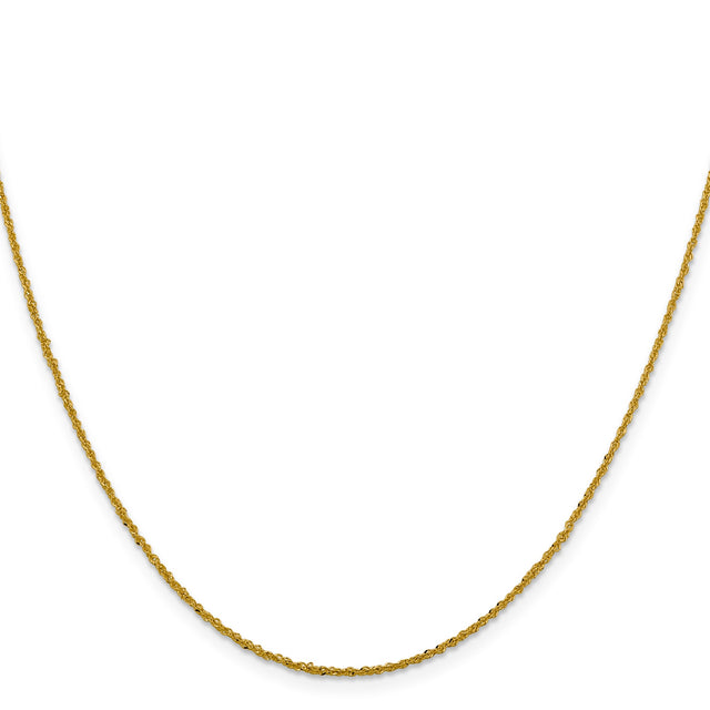 14K Yellow Gold 1.3 mm Singapore Chain Necklace, Polished