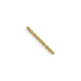 14K Yellow Gold 1.3 mm Singapore Chain Necklace, Polished detail view