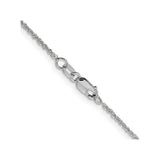 14K White Gold 1.3 mm Singapore Chain Necklace, Polished alternate angle