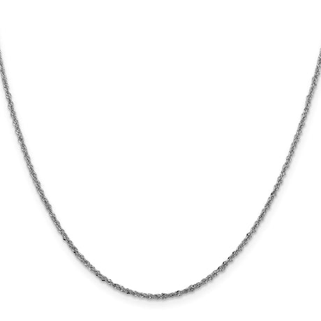 14K White Gold 1.6 mm Singapore Chain Necklace, Polished
