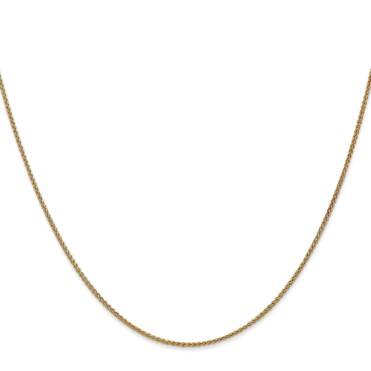 14K Yellow Gold 1.2 mm Polished Chain Necklace, Solid