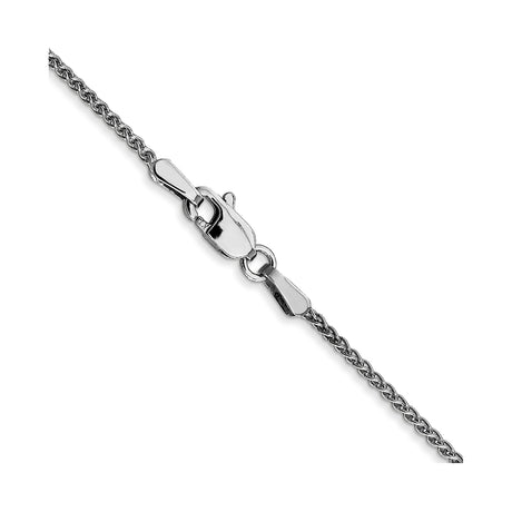 14K White Gold 1.2 mm Polished Chain Necklace, Solid alternate angle