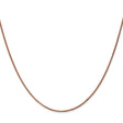14K Rose Gold 1.2 mm Polished Chain Necklace, Solid