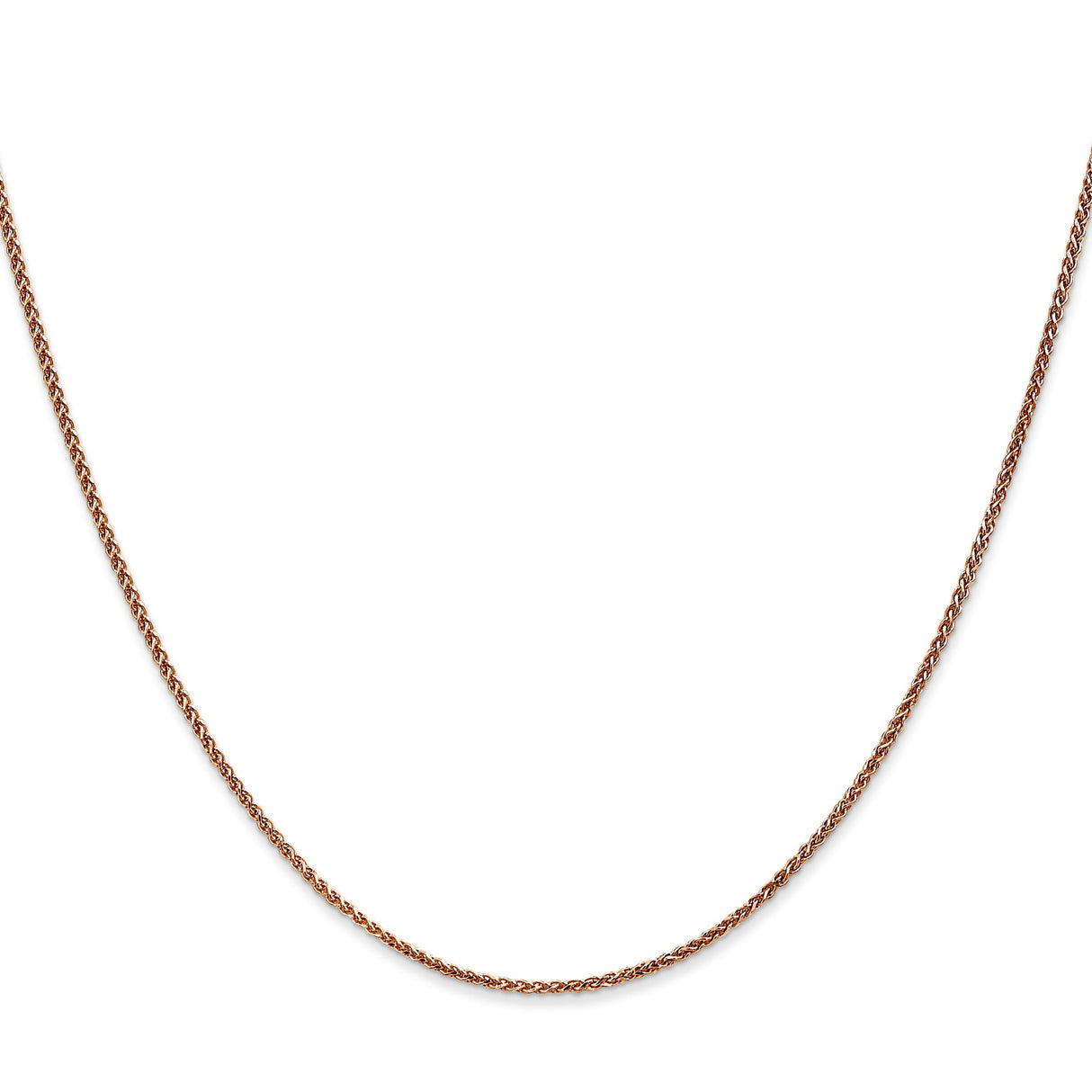 14K Rose Gold 1.2 mm Polished Chain Necklace, Solid