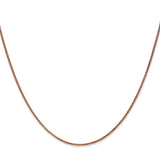 14K Rose Gold 1.2 mm Polished Chain Necklace, Solid