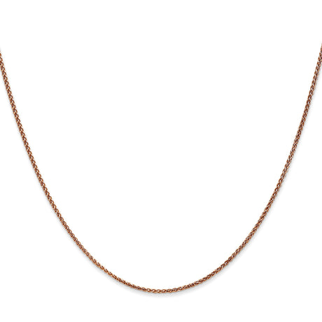 14K Rose Gold 1.2 mm Polished Chain Necklace, Solid