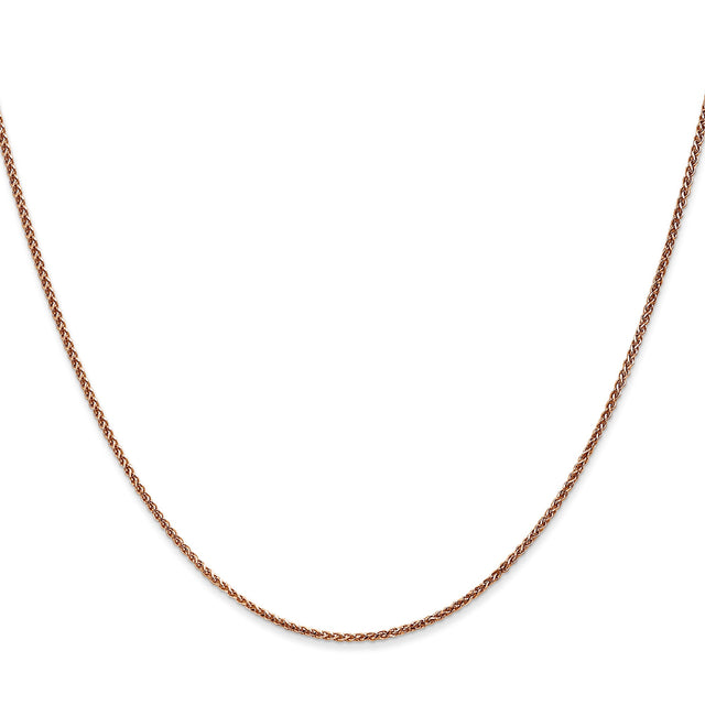 14K Rose Gold 1.2 mm Polished Chain Necklace, Solid