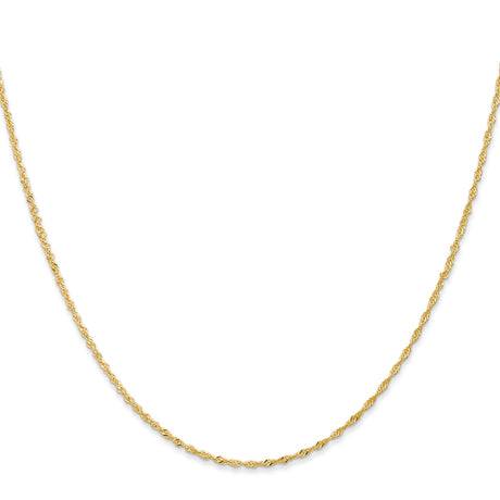 18K Yellow Gold 1.1 mm Singapore Chain Necklace, Polished