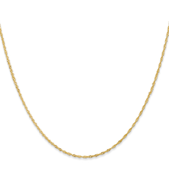 18K Yellow Gold 1.1 mm Singapore Chain Necklace, Polished