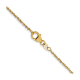 18K Yellow Gold 1.1 mm Singapore Chain Necklace, Polished alternate angle