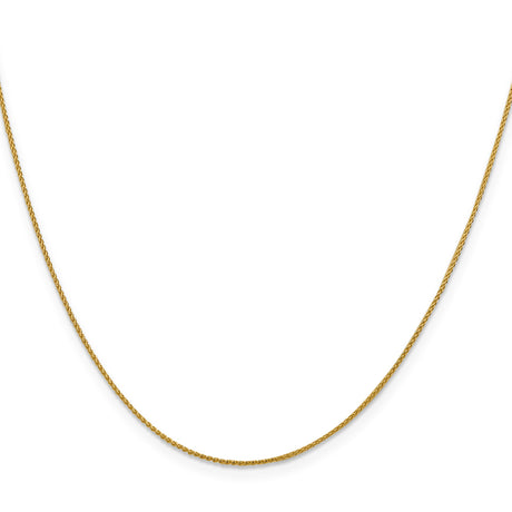 18K Yellow Gold 1 mm Polished Chain Necklace, Solid