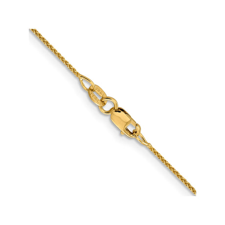 18K Yellow Gold 1 mm Polished Chain Necklace, Solid alternate angle