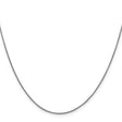 18K White Gold 1 mm Polished Chain Necklace, Solid