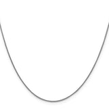 18K White Gold 1 mm Polished Chain Necklace, Solid