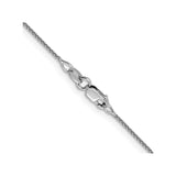 18K White Gold 1 mm Polished Chain Necklace, Solid alternate angle