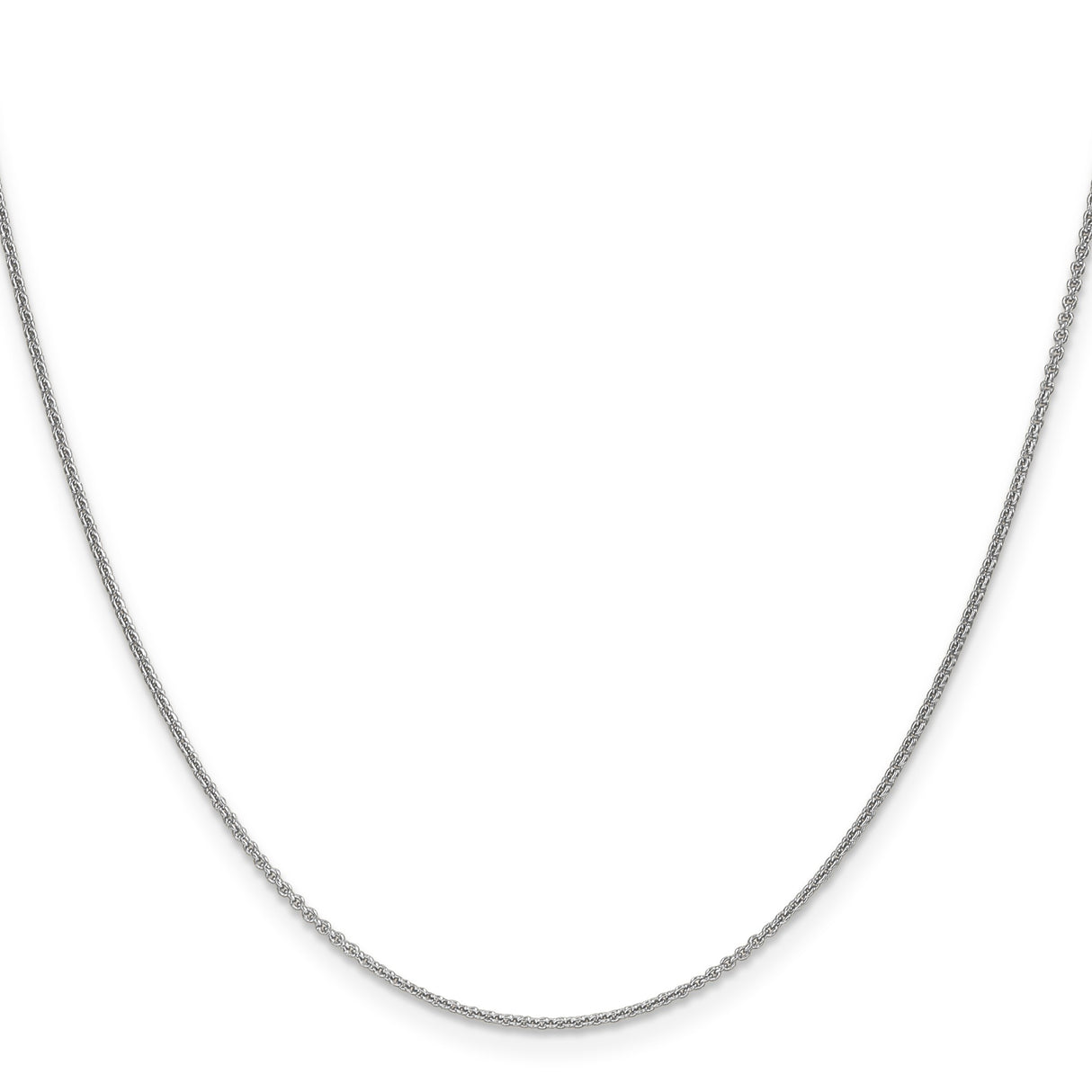 18K White Gold 1.15 mm Polished Chain Necklace, Solid
