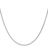 18K White Gold 1.15 mm Polished Chain Necklace, Solid