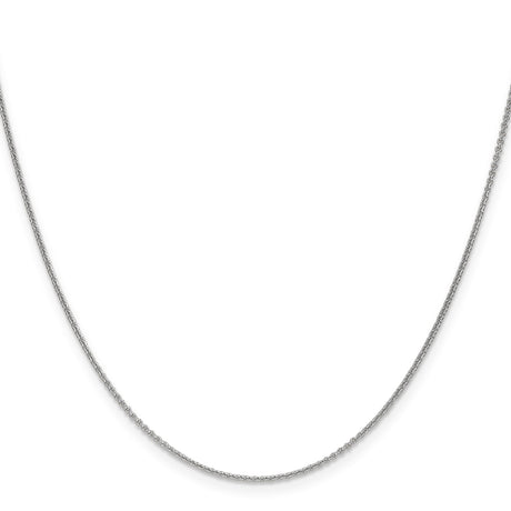 18K White Gold 1.15 mm Polished Chain Necklace, Solid