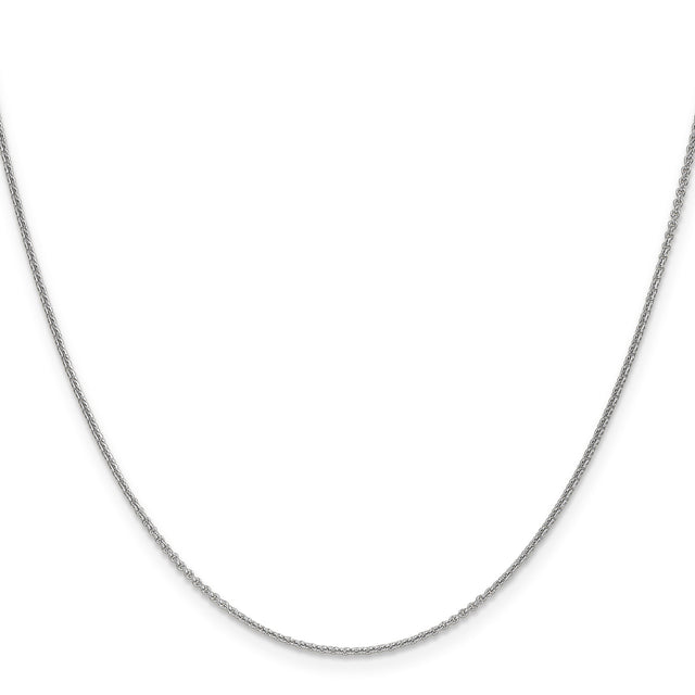 18K White Gold 1.15 mm Polished Chain Necklace, Solid