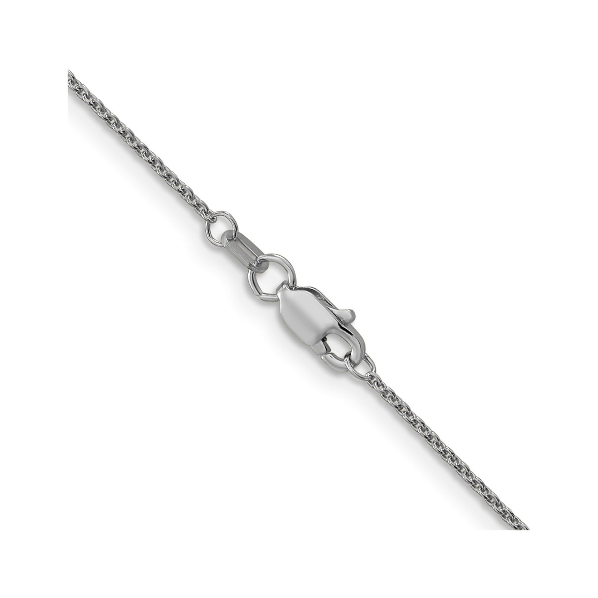 18K White Gold 1.15 mm Polished Chain Necklace, Solid alternate angle