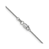 18K White Gold 1.15 mm Polished Chain Necklace, Solid alternate angle