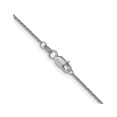 18K White Gold 1.15 mm Polished Chain Necklace, Solid alternate angle
