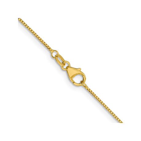 18K Yellow Gold 0.7 mm Box Chain Necklace, Polished alternate angle