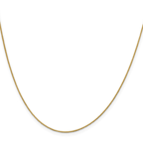 18K Yellow Gold 0.9 mm Box Chain Necklace, Polished