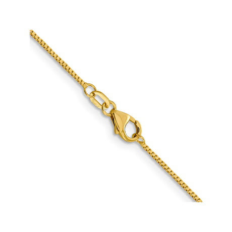 18K Yellow Gold 0.9 mm Box Chain Necklace, Polished alternate angle