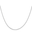 18K White Gold 0.5 mm Box Chain Necklace, Polished