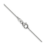 18K White Gold 0.5 mm Box Chain Necklace, Polished alternate angle