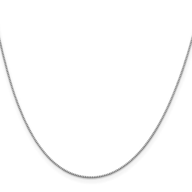 18K White Gold 0.7 mm Box Chain Necklace, Polished