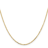 18K Yellow Gold 1.5 mm Polished Chain Necklace