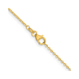 18K Yellow Gold 1.5 mm Polished Chain Necklace alternate angle
