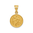 18k Yellow Gold Saint Christopher Pendant with Satin Finish and Embossed Religious Medal