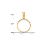 19 mm 14k Yellow Gold coin bezel for 19 mm Coin — size reference (ruler)